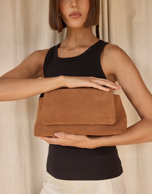 VESTIRSI - Celeste Cognac Clutch Crossbody Bag