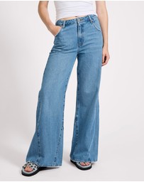 ONE TEASPOON - Cruisers Mid Waist Bootcut Flare Denim Jeans - New Blue