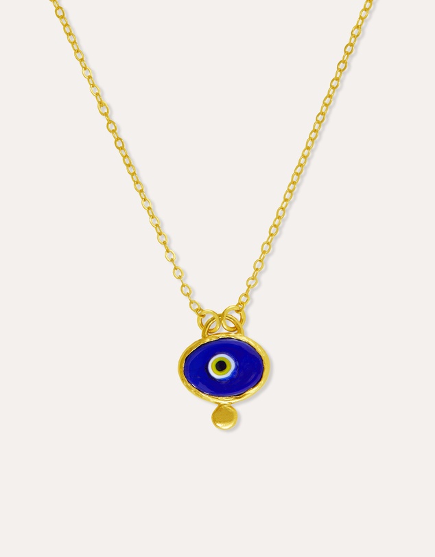 Ottoman Hands - Alara Navy Evil Eye Pendant Necklace