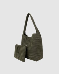 Chuchka - Woven Neoprene One Shoulder Tote Khaki