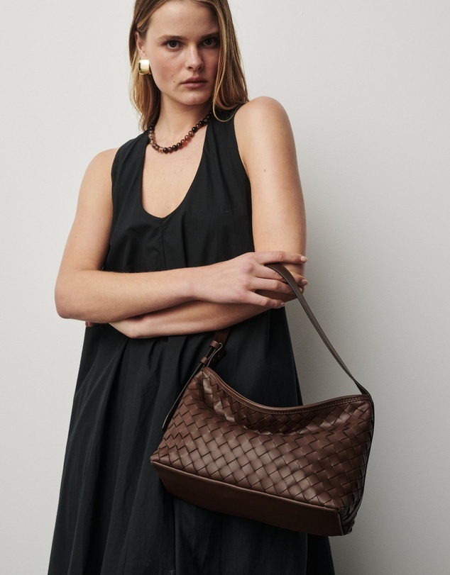 VESTIRSI - Elena Woven Shoulder Bag Chocolate