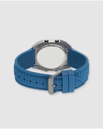 Maxum - Raglan Tide Watch – Gunmetal Case, Black Dial & Blue Silicone Strap