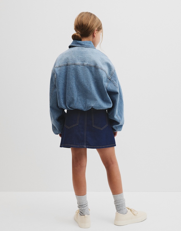 Country Road - Teen Denim Pleated Bomber