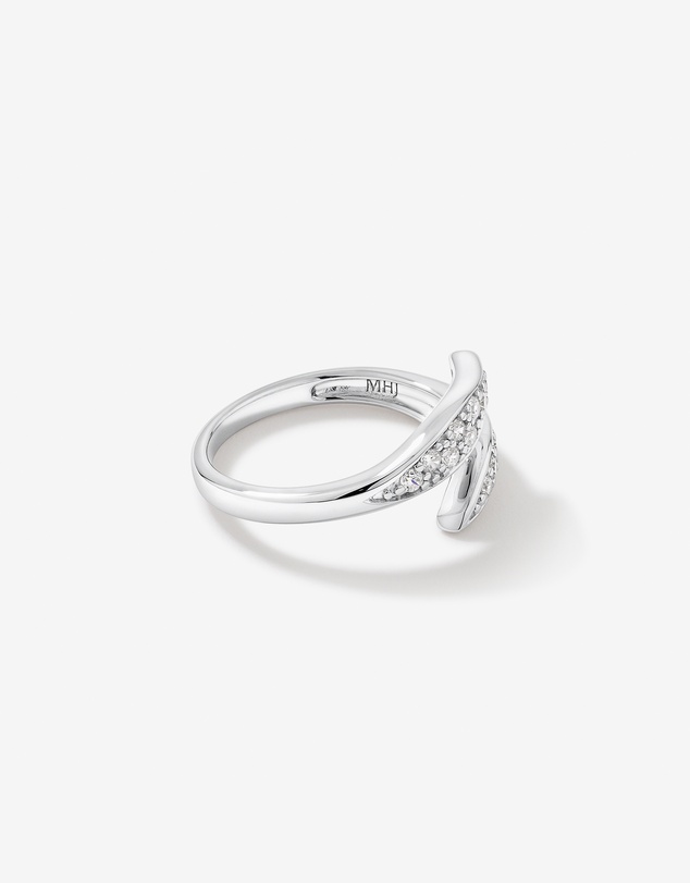 Michael Hill - Cubic Zirconia Pointed Open Bypass Ring in Sterling Silver