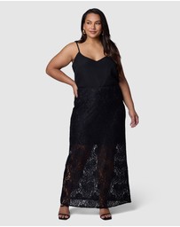 Pink Dusk by Curve Project - Captivated Lace Maxi Skirt