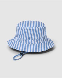 Crywolf - REVERSIBLE BUCKET HAT Sky Blue Stripe