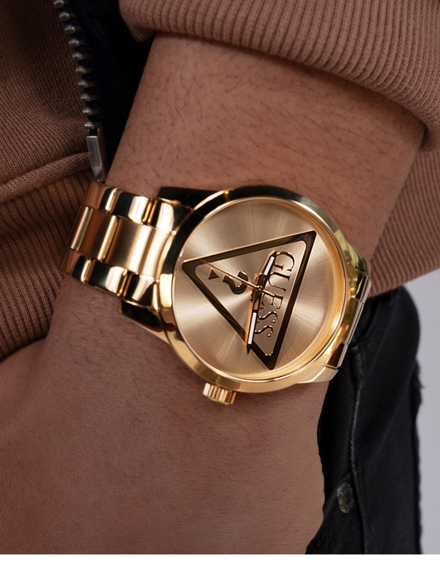 GUESS - Guess triangle 44mm Gold-Tone Analogue Men's Watch
