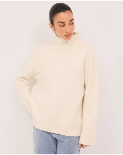 Calli - Collins Funnel Neck Knit Jumper