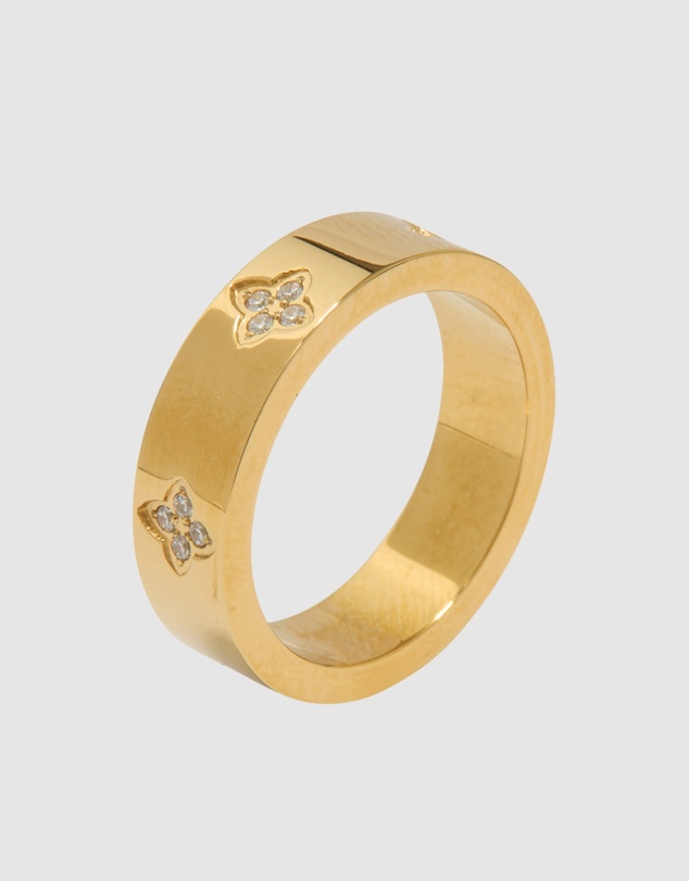 Lovisa - Waterproof Gold Plated Stainless Steel Cubic Zirconia Flower Band Ring