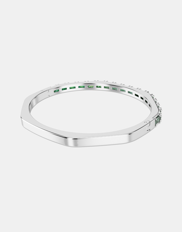 Swarovski - Matrix Bangle, Baguette Cut, Octagon Shape, Green, Rhodium-Plated