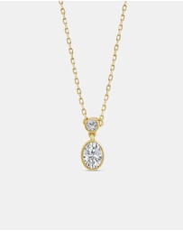 Zoe Olivia - 9K Gold Oval Lab Grown Diamond Drop Necklace