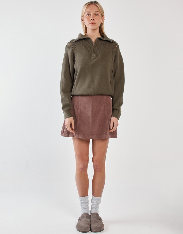 Sass - Esti Pointelle Zip Up Knit