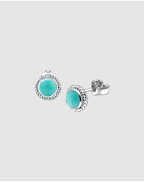 Elli Jewelry - Earrings Boho Howlite Birthstone December 925 Sterling Silver
