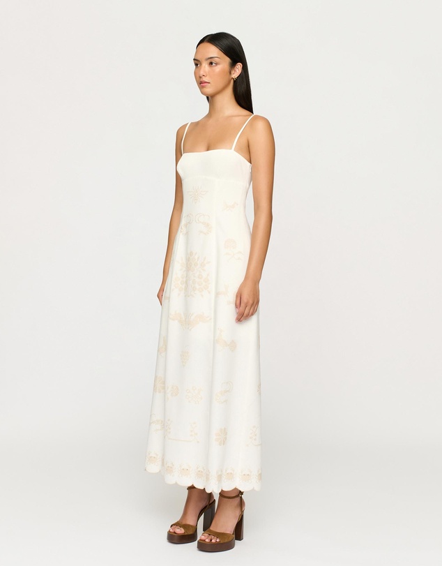 Clea - Satine Embroidered Dress