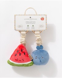 Living Textiles - 2 Pack Mini Market Brunch Stroller Toys - Watermelon & Blueberry