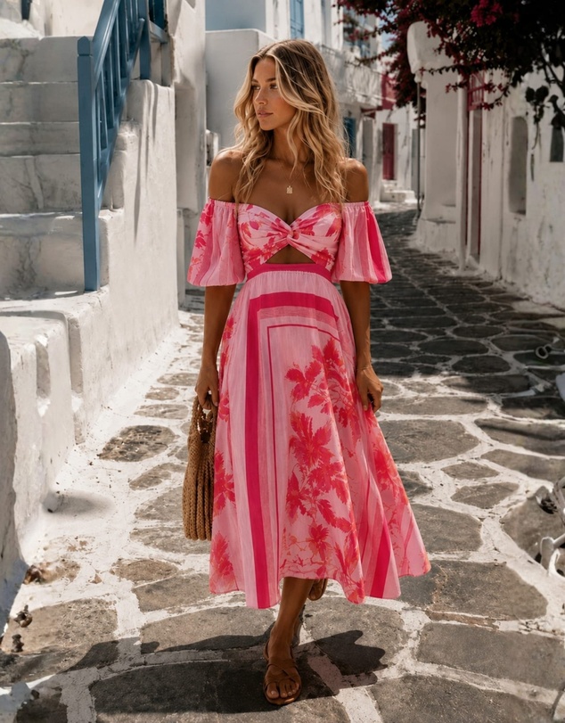 Esther & Co - Bella Dress - Pink Floral