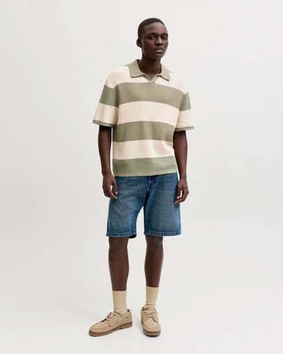 Jack & Jones - Liam Knit Stripe Split Neck Polo