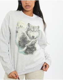 Vintage by The Real Deal - Pre Loved - Vintage Wildlife Wolf Sweatshirt