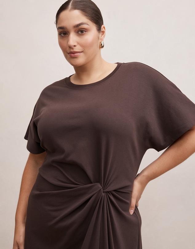 Forever New Curve - Rose Curve T-shirt Twist Midi Dress
