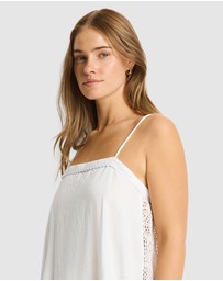 Sea Level Australia - Shore Linen Panelled Bandeau Lace Maxi Dress