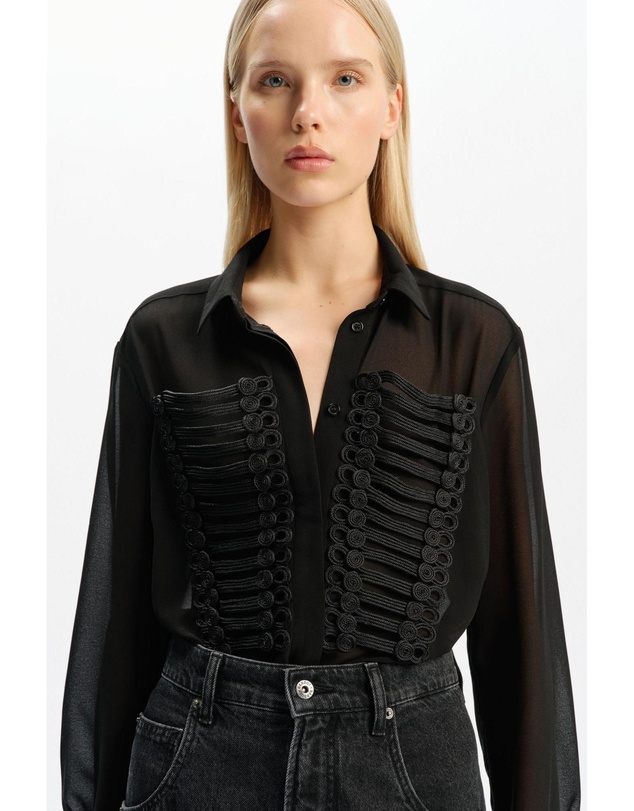 Bardot - Evita Trim Detail Sheer Shirt