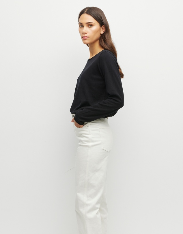 JH Lounge - JHL Crew L/S T (Fine Cotton Cashmere) Black
