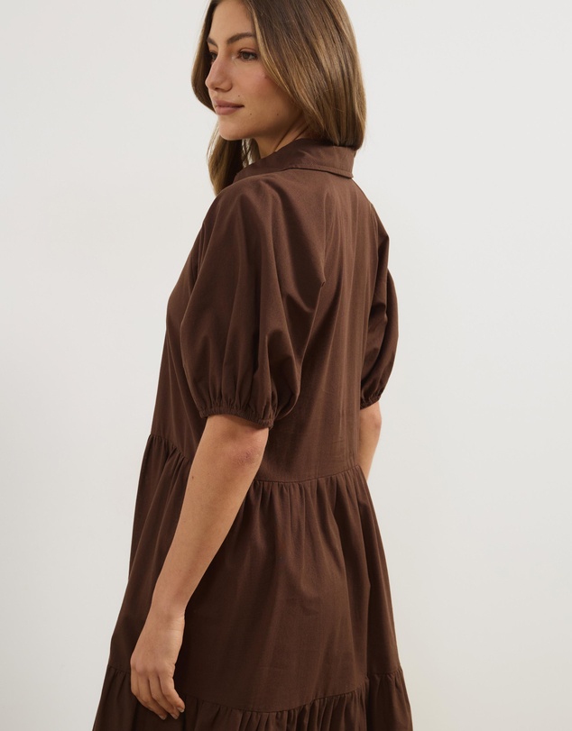 Atmos&Here - Alexis Tiered Button Through Midi Dress