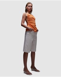 TOPSHOP - Embroided Cami With Ruched Sides