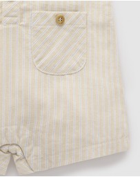 Purebaby - Linen Blend Romper -Kids-Babies