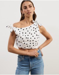 Atmos&Here - Astrid Asymmetric Polka Dot Top