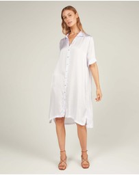 Primness - Glossed Shirt Dress