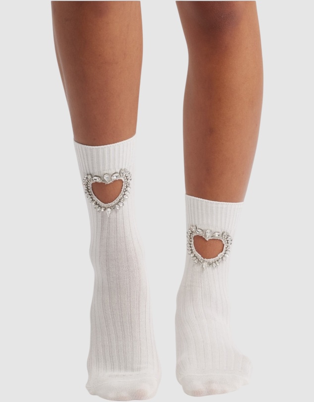 High Heel Jungle - Gem Crystal Heart Sock