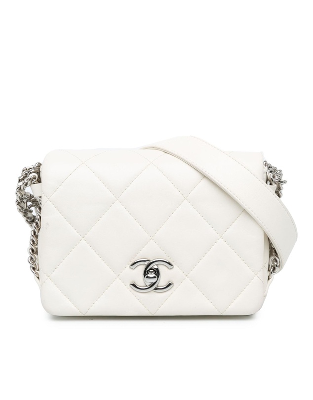 Pre-Loved by Azura Reborn - Pre-Loved Mini Quilted Lambskin Chain Rows Flap