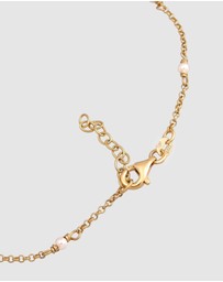 Elli Jewelry - Anklet with Shell Pearl 925 Sterling Silver Gold-plated