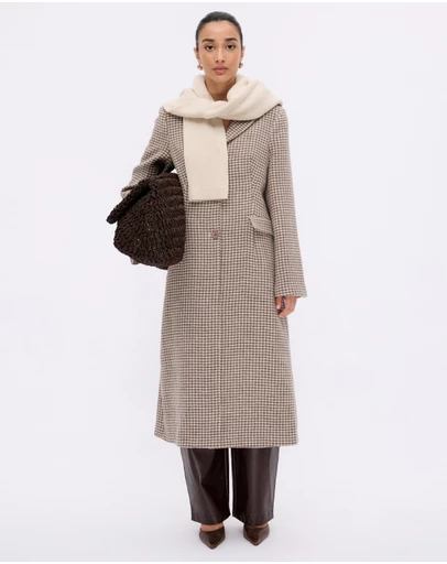 Minima Esenciales - Leni Wool Houndstooth Coat