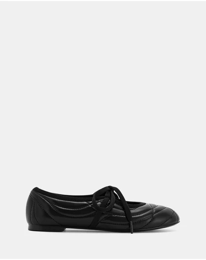 JW PEI - Erika Topstitching Lace-Up Ballet Flats