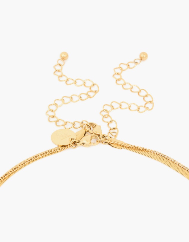 Lovisa - Waterproof Gold Plated Stainless Steel Pearl & Snake Chain Layered Necklace
