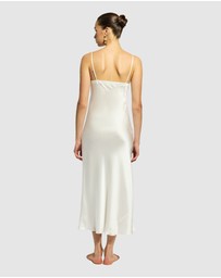 GINIA - Silk Long Nite V Neck
