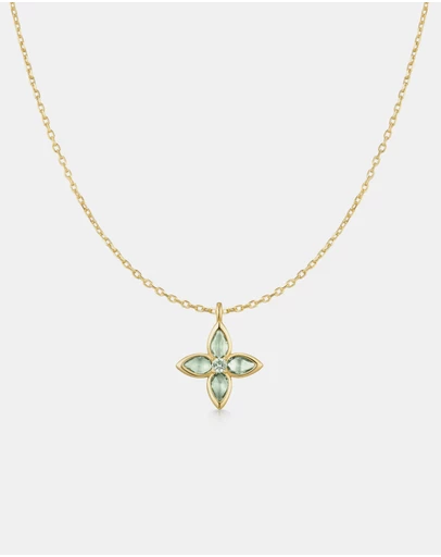 Ania Haie - Gold Mint Green Lucky Clover Necklace