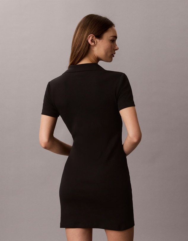 Calvin Klein Jeans - Monologo Ribbed Polo Dress