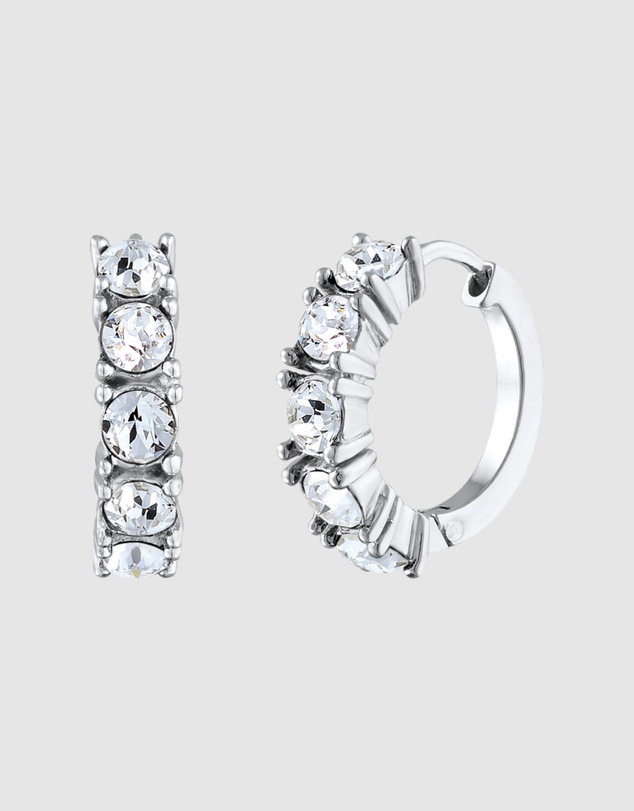 Elli Jewelry - Earrings Hoops Crystal 925 Sterling Silver