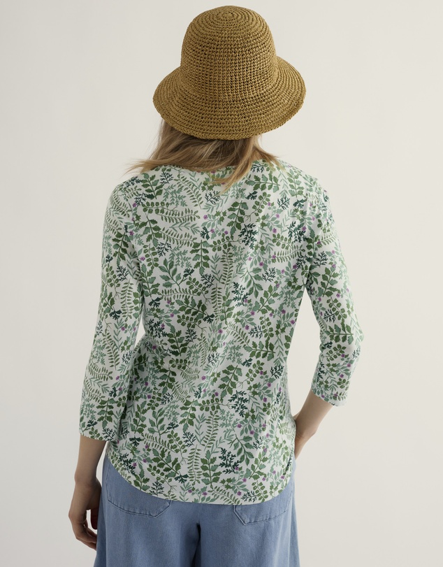 Seasalt - Seasalt Cornwall Green Kellow 3/4 Sleeve Jersey Top