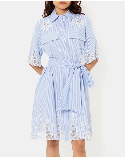 Karl Lagerfeld - Cut-Out Embroidery Shirt Dress