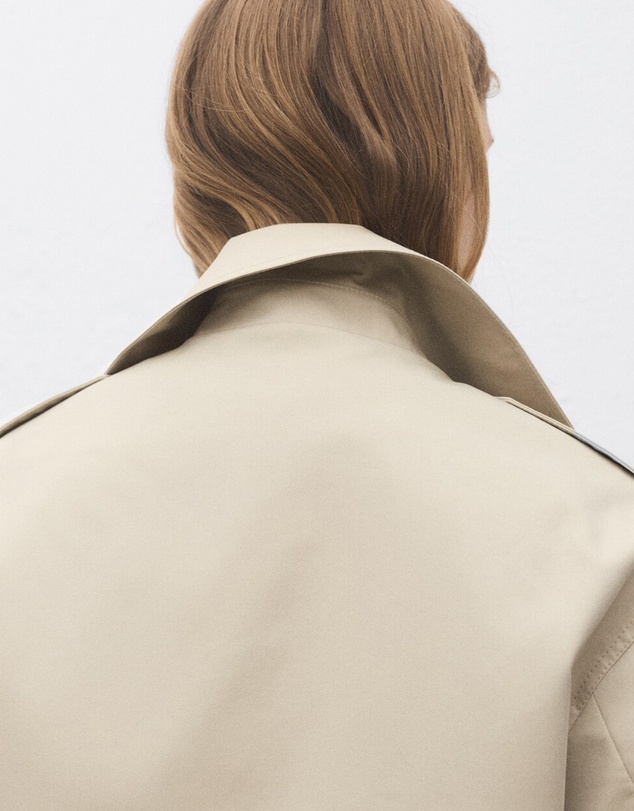 M.N.G - Double-Breasted Cropped Trench Coat