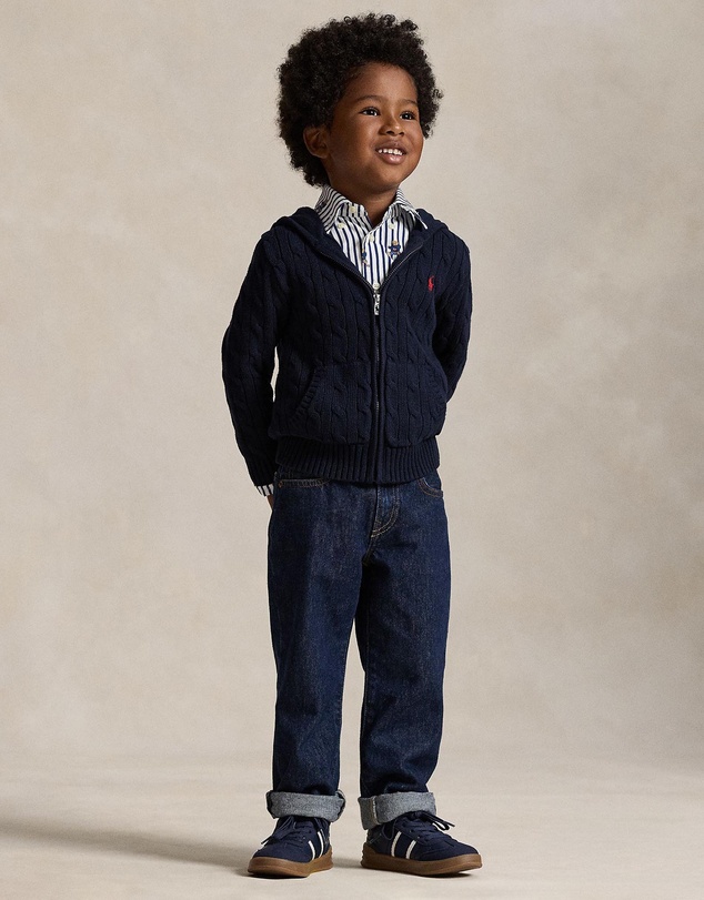 Polo Ralph Lauren - Cable Cotton Hooded Full-Zip Sweater - ICONIC EXCLUSIVE - Babies-Kids