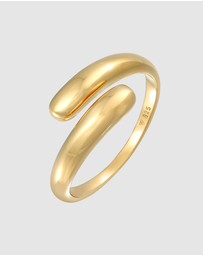 Elli Jewelry - Ring Everday 925 Sterling Silver Gold-Plated