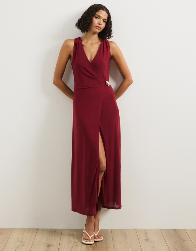 Atmos&Here - Ginni Wrap Mesh Midi Dress