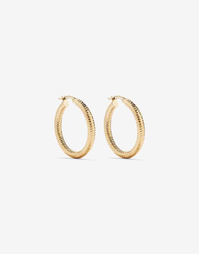 Michael Hill - Diamond-Cut Hoop Earrings in 18Kt Vermeil