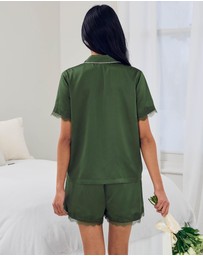 Chelsea Peers - Recycled Satin Button Up Pyjama Set