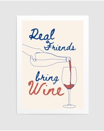 Olive et Oriel - Real Friends Bring Wine by Ohkimiko Art Print